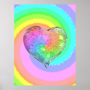 Rainbow Valentine Card Poster