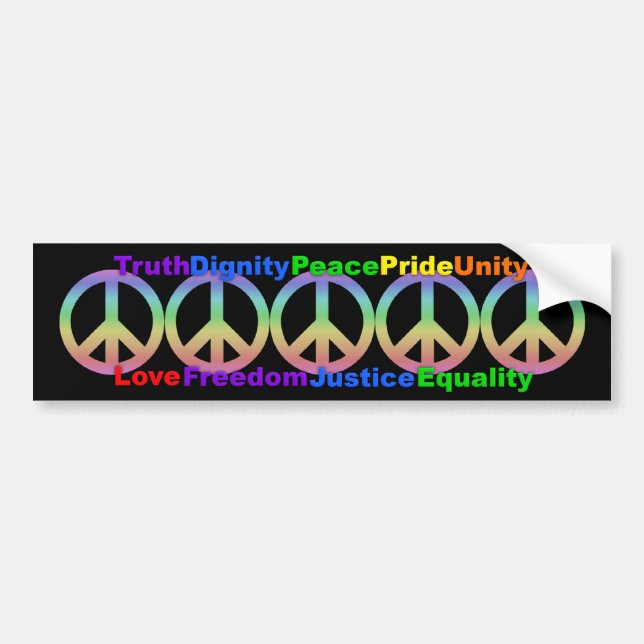 Rainbow Values bumpersticker Bumper Sticker (Front)