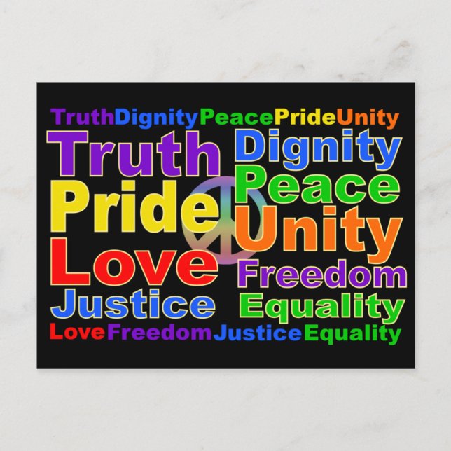 Rainbow Values postcard (Front)