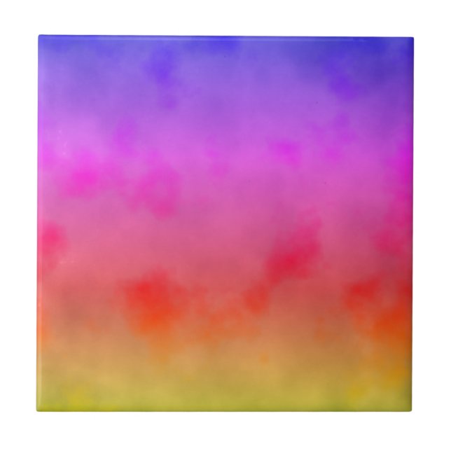 Rainbow Vapour Ceramic Tile (Front)