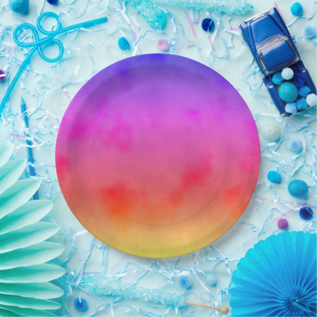 Rainbow Vapour Paper Plate (Party)