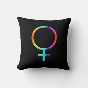 Rainbow Venus Symbol Astrology Zodiac Planet Sign Cushion