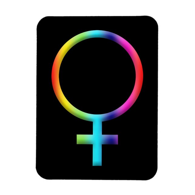 Rainbow Venus Symbol Astrology Zodiac Planet Sign Magnet (Vertical)
