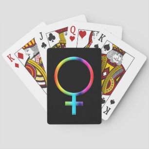 Rainbow Venus Symbol Astrology Zodiac Planet Sign Playing Cards