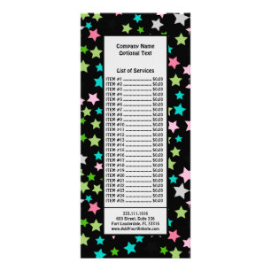 Rainbow Vertical Lines Geometric Pink Green Rack Card
