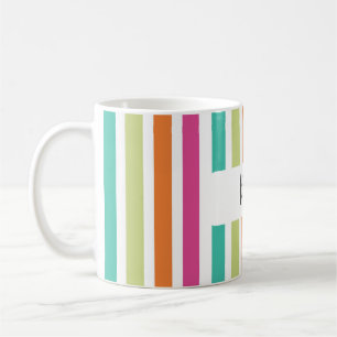 Rainbow vertical stripes colourful retro multicolo coffee mug