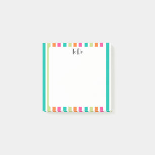 Rainbow vertical stripes colourful retro multicolo post-it notes