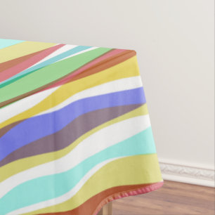 Rainbow Vertical Stripes Pastel Colourful Tablecloth