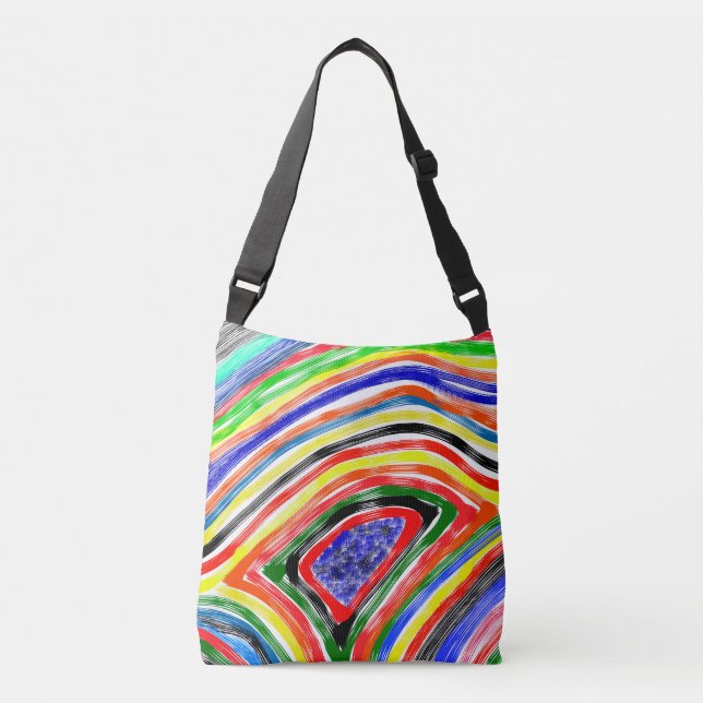 "Rainbow Vibes" Abstract Shoulder Bag (Front)