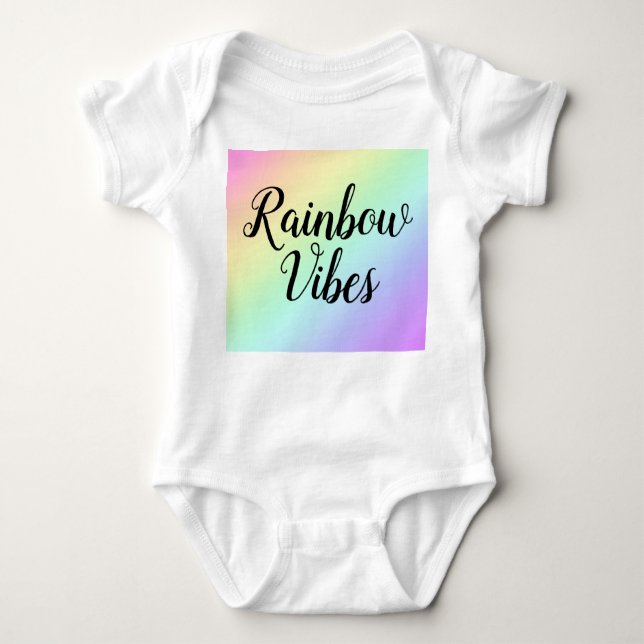 Rainbow Vibes Baby Bodysuit (Front)