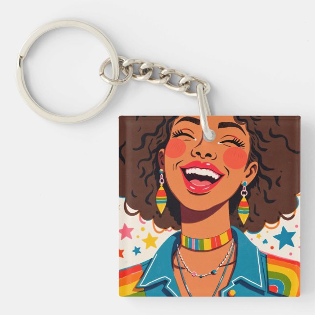 Rainbow Vibes Key Ring (Front)