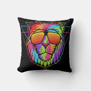 Rainbow Vibes Lion Cushion