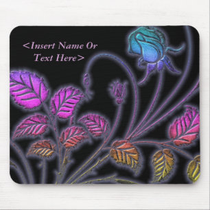 Rainbow Vines Floral Mouse Pad