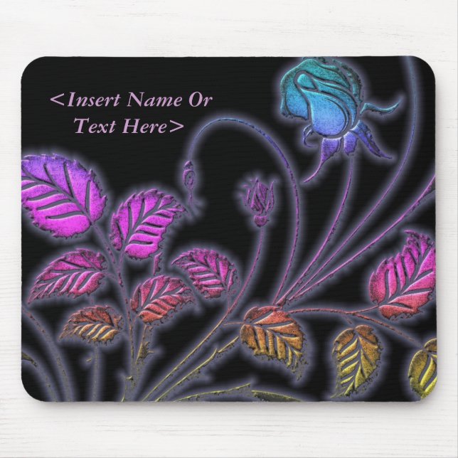 Rainbow Vines Floral Mouse Pad (Front)