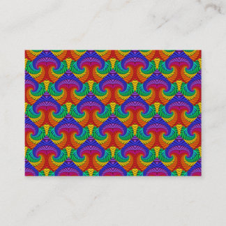 Rainbow Vintage Psychedelic Fractal Kaleidoscope Business Card