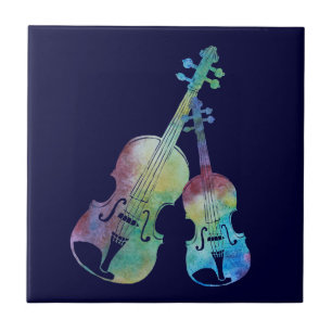 Rainbow Violin and Viola Tile