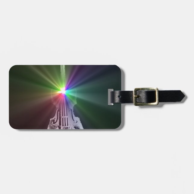 Rainbow Violin Luggage Tag (Front Horizontal)