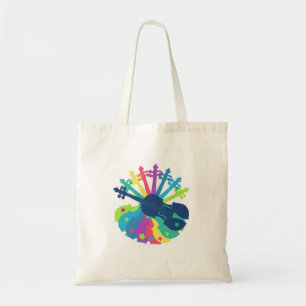 Rainbow Violin Tote Bag