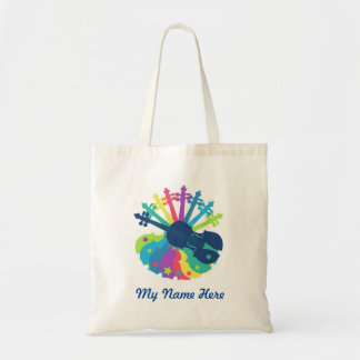 Rainbow Violin Tote Bag-Add Your Own Name