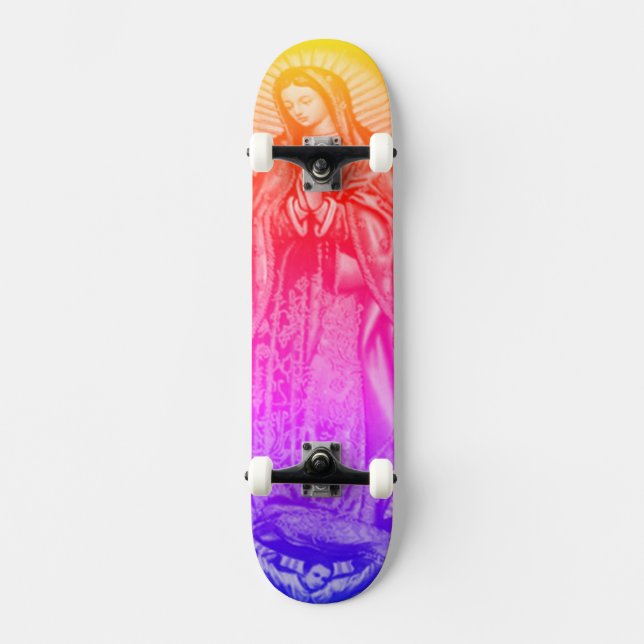 Rainbow Virgin Mary Skateboard Deck (Front)