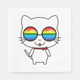 Rainbow Vision Pride Cat   Napkin