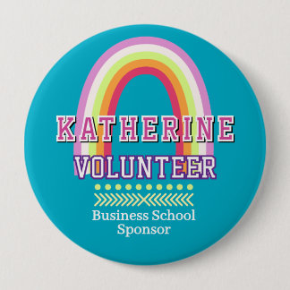 Rainbow Volunteer Blue 10 Cm Round Badge