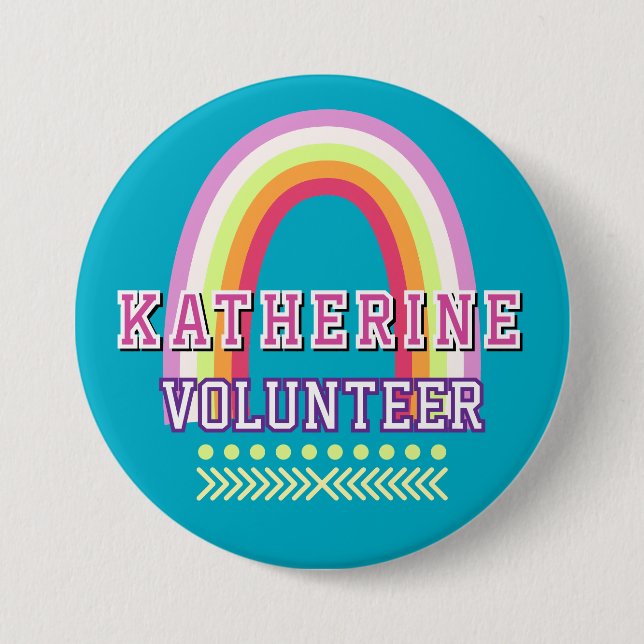 Rainbow  Volunteer Blue 7.5 Cm Round Badge (Front)