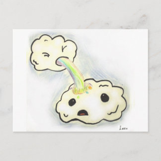 Rainbow Vomit Clouds Postcard