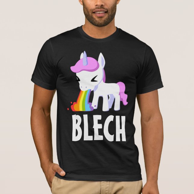 RAINBOW VOMIT UNICORN FUNNY Dark T-Shirt (Front)