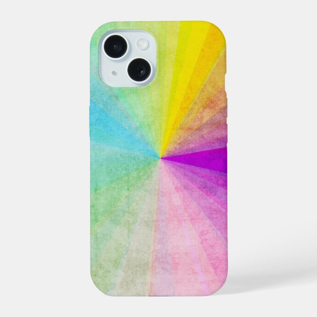 Rainbow Vortex iPhone 15 Case (Back)