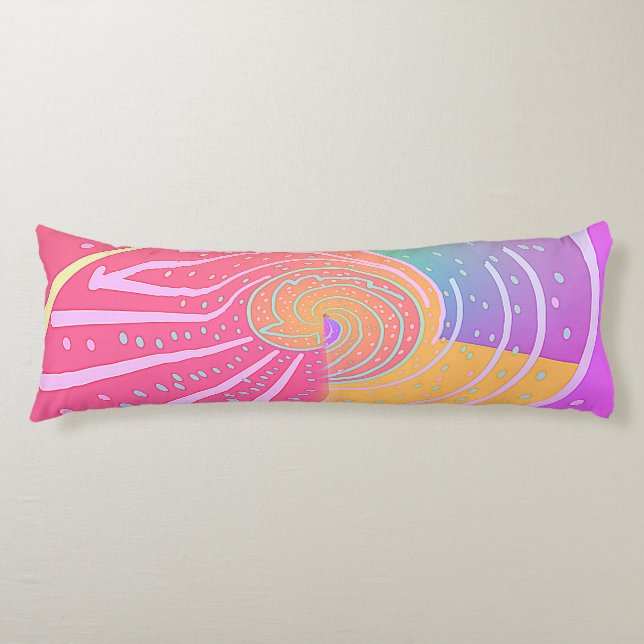Rainbow Vortex Swirl  Body Cushion (Front)