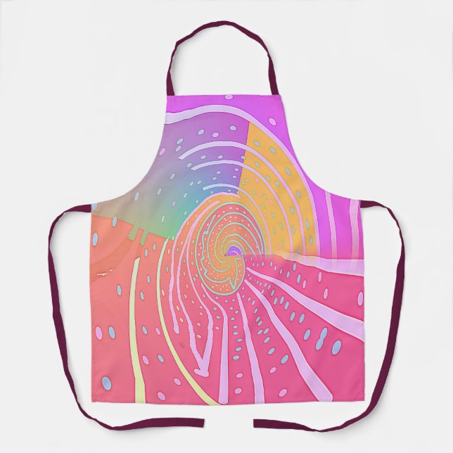 Rainbow Vortex Swirl Kitchen Chef Gift  Apron (Front)