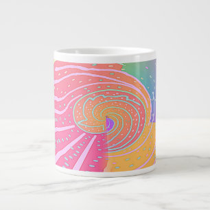 Rainbow Vortex Swirl Large Coffee Mug