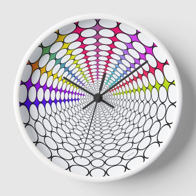 Rainbow Vortex Wall  Clock (Front)