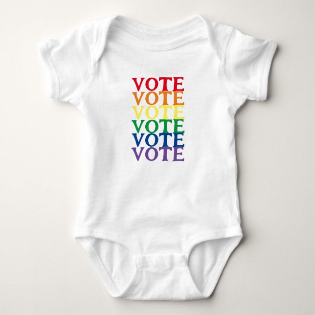 "Rainbow Vote"  Baby Bodysuit (Front)