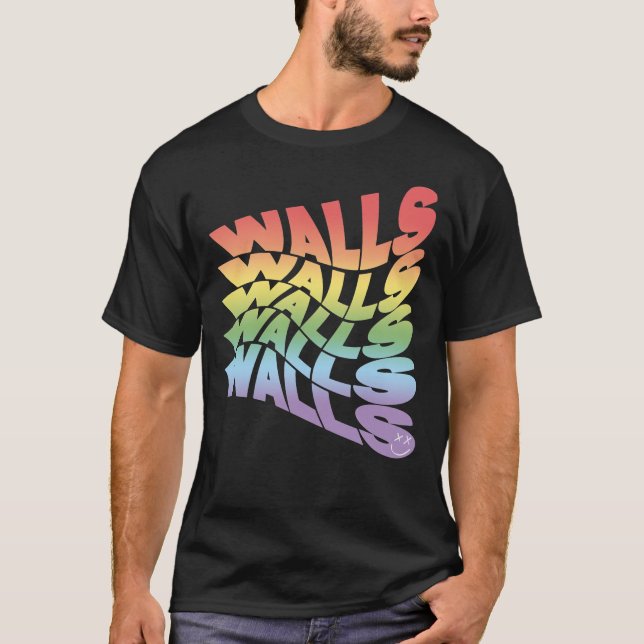 Rainbow Walls Louis Tomlinson white background Cla T-Shirt (Front)