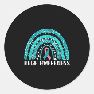 Rainbow Warrior Brca Awareness  Classic Round Sticker