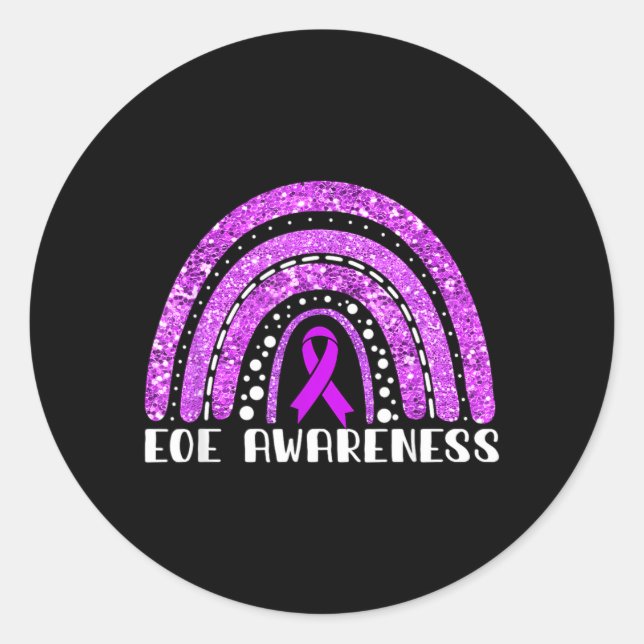 Rainbow Warrior Eoe Awareness Classic Round Sticker (Front)