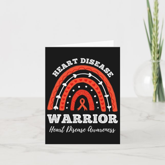 Rainbow Warrior Heart Disease Awareness  Card (Front)