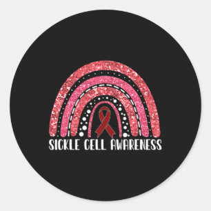 Rainbow Warrior Sickle Cell Awareness Classic Round Sticker