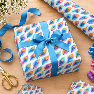 Rainbow Watercolor 1st Birthday Colourful Baby Wrapping Paper
