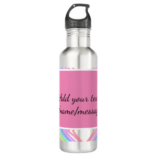 Rainbow watercolor add name text custom message 710 ml water bottle