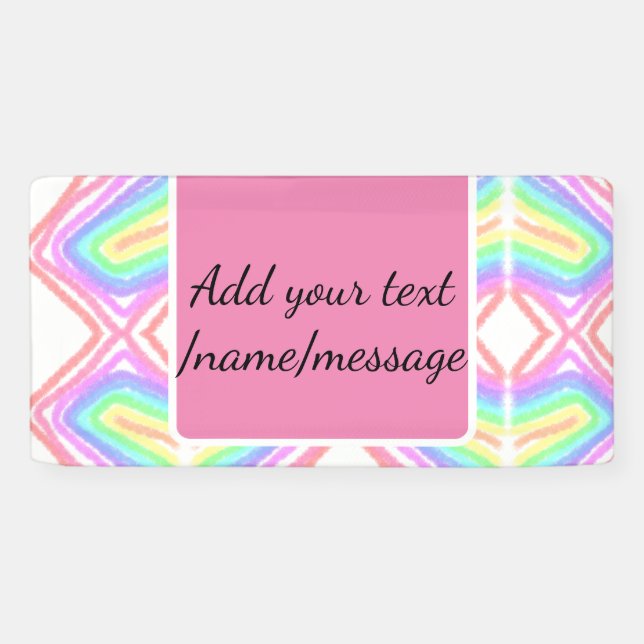 Rainbow watercolor add name text custom message banner (Horizontal)