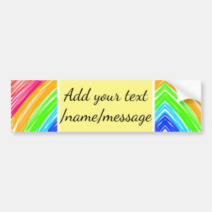 Rainbow watercolor add name text custom message bumper sticker