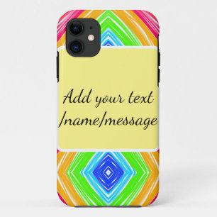 Rainbow watercolor add name text custom message iPhone 11 case