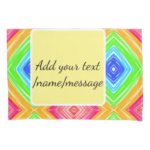 Rainbow watercolor add name text custom message pillowcase