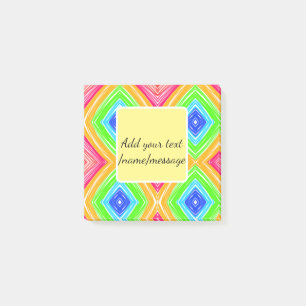 Rainbow watercolor add name text custom message post-it notes