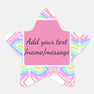 Rainbow watercolor add name text custom message star sticker
