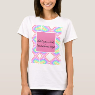 Rainbow watercolor add name text custom message T-Shirt