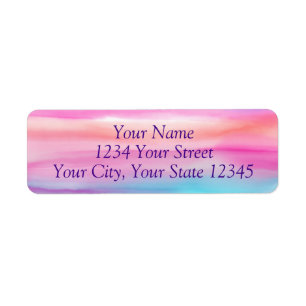 Rainbow Watercolor Address Label Return Address Label